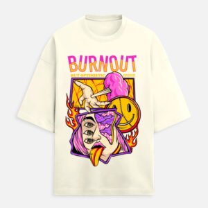 Burnout | Off white/beige Unisex Terry Oversized Tee