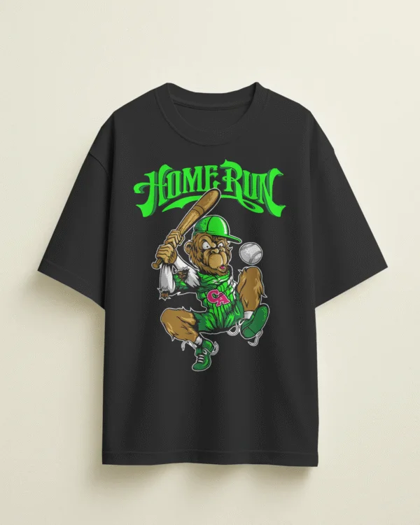 Homerun Compton Monkey | Oversized Tee in Black