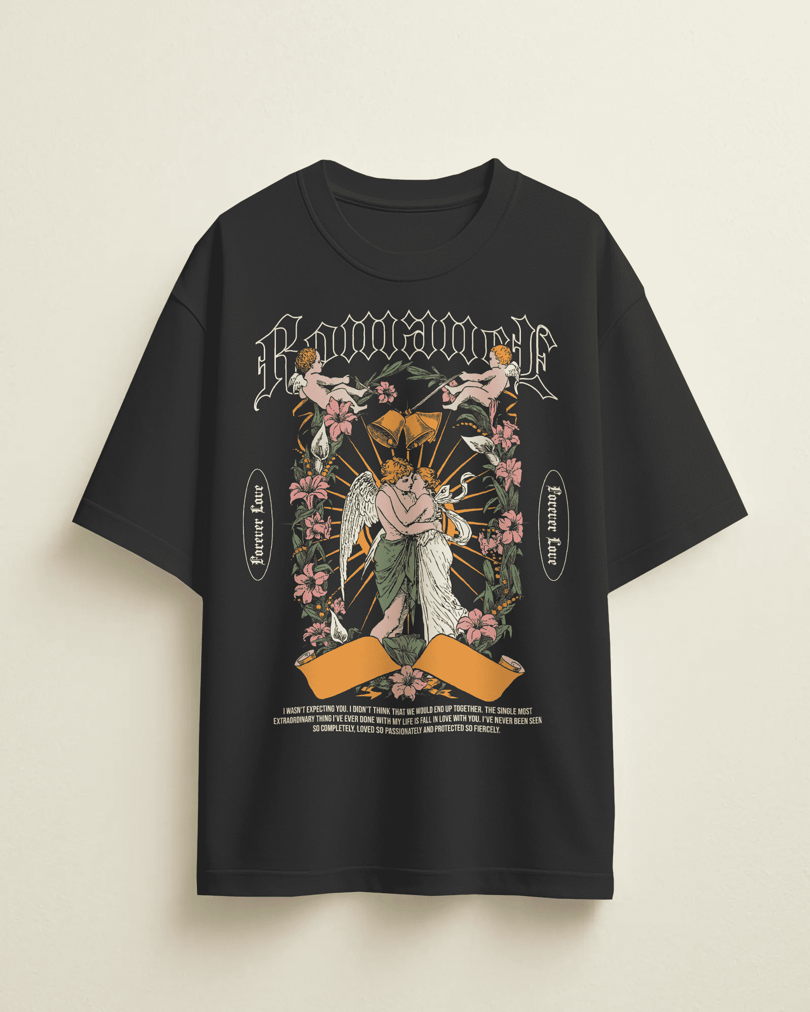 Romance Adam And Eve | Oversized Tee in Black