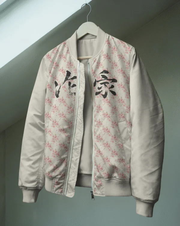 Wabisabi Sakura Kanji | Bomber Jacket in Multicolor