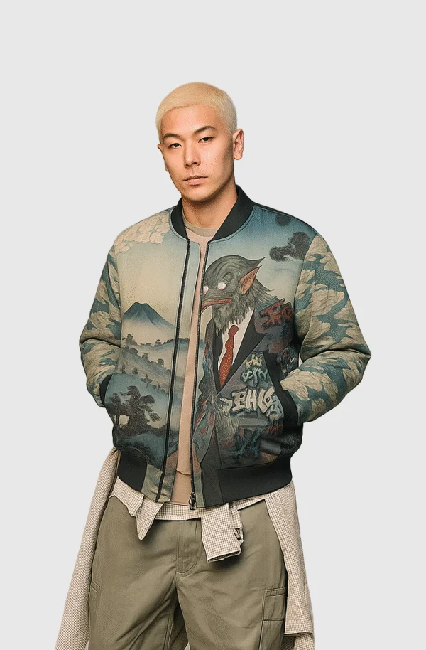 Urban Yokai Graffiti | Bomber Jacket in Multicolor
