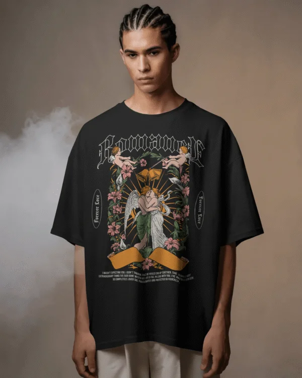 Romance Adam And Eve | Oversized Tee in Black