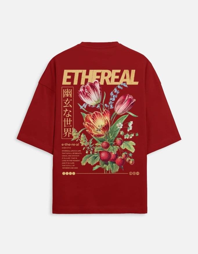 ethereal garden oversized tee – vintage botanica edition