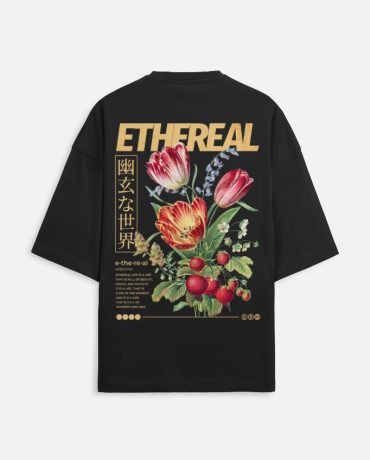 ethereal garden oversized tee – vintage botanica edition